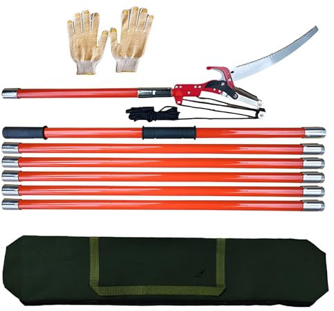 Telescopic Pole Saw,6m -Manual Tree Pruner for Branch Cutting and Trimming in Forestry,Lawn and Garden