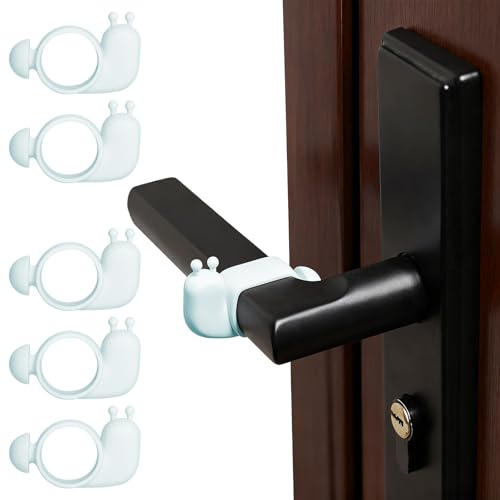 6 Pièces Patin Silicone Poignée Arret de Porte de Sans Percer Protection Poignee Porte Anti Porte qui Claque Butee de Porte Interieur Amortisseur pour Protéger Murs Portes Fenêtres Meubles Bleu