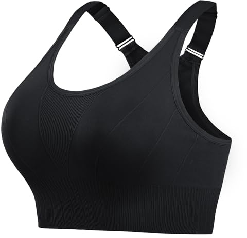 Aseniza Sport-bh för kvinnor, trådlös bh med avtagbara kuddar för yoga, fitness, löpning S-XXL