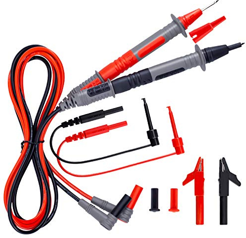 Messleitungen, Messleitungen für multimeter, Prüfsonden, Krokodilklemmen und Mini-Haken, KAIWEETS KET01 Multimeter Zubehör Set (8PCS)