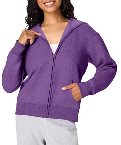 Hanes womens Ecosmart Full-zip Hoodie Hooded Sweatshirt, Violet Splendor Heather, XX-Large US