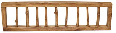 Brillibrum Design grenar med krok, återvunnet trä, shabby chic klädkrok, väggklädkrok, teak, hänggarderob (9 krokar)