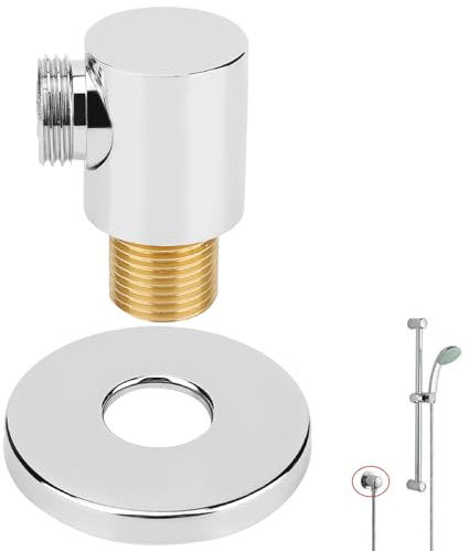 Shower Connector-Household Copper Wall-Mounted Shower Hose Connector Wall Elbow Bathroom Accessories G1/2in