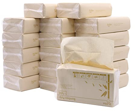 DrDirt Toallas de papel de 5 pliegues, 2 capas, 110 hojas, 5 paquetes con 1 dispensador montado en la pared, soporte de cubierta para baño y cocina