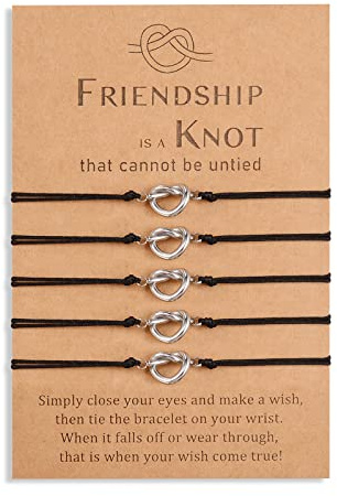 YELUWA 5 Pz Nodo Infinito Braccialetti Di Amicizia Per Migliori Amici Bestie Donne Teen Girl Sorella Bff Damigella D'onore Per Sempre Distanza Abbinamento Regolabile Compleanno Regalo Festa Di Nozze