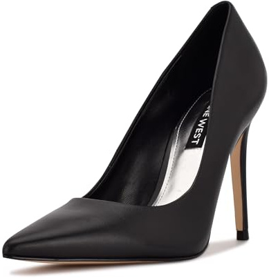 Nine West Women's Fresh Pointy Toe Pump, Black Leather, 6 UK