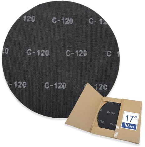 HUAALIUCHE 17 Sanding Screen Discs - Mesh Floor Sanding Screen - Black Silicon Carbide - for Wood Floors (10 Pack, 120 Grit)