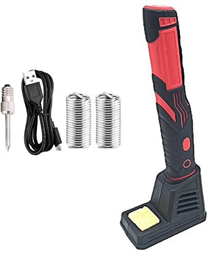 Bärbart trådlöst lödkolv 1 800 mAh uppladdningsbart lödverktyg med beröringssensor och LED-spotlight, professionellt säkert trådlöst lödningskit