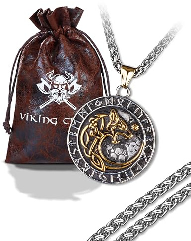 VIKING CRAFT viking halsband män rostfritt stål – 60 cm viking smycken kedja män – vikingadekoration, vikingkedja, vikingpresenter för män smycken, LARP