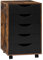 WOLTU Rollcontainer mit 5 Schubladen, mobiler Aktenschrank mit Rollen, Schubladenschrank Büroschrank Bürocontainer, Schreibtisch Unterschrank, für Büro Zuhause, Rustikales Braun, 40x66,5x40 cm