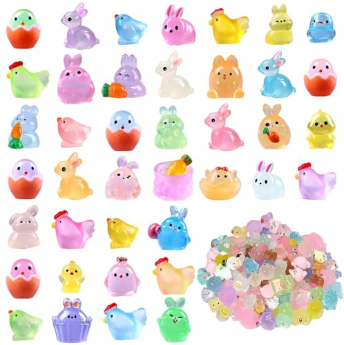 ZYEKIU 60 Piezas Mini Animales, Animales de Juguete Luminiscencia, Figuras en Miniatura Interesante, Adornos para Jardin DIY, para Decorar Habitaciones, Escritorios, Pequeños Bonsáis