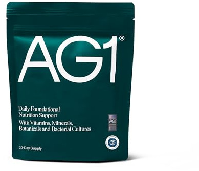 AG1 Greens Powder Supplement | Daily Nutrient Boost: Vitamins, Minerals, Gut-Friendly Bacteria, Gluten Free, Vegan and Keto Friendly | 70+ Ingredients by AG1 Athletic Greens | Refill Pouch Only