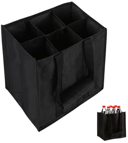 EVBOTGEE Sac à bouteilles pliable pour 9 bouteilles, 1,5 l, porte-bouteilles avec séparateurs, sac à main réutilisable pour homme, pour bouteilles d'eau, bouteille de vin, bière et champagne