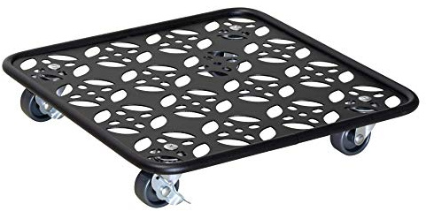 Wagner Carro para Plantas Black Edition 30 x 30 x 5,5 cm I Carro para Plantas para Uso Interior + Exterior I Carro de Acero, Recubierto de Negro I 2 Frenos I Carga máxima de 60 kg - 20093701