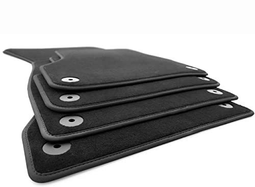 Fußmatten für A5 B9 Sportback Premium Velours in Original Qualität Autoteppich, Anthrazit, 4-Teilig, Nubukleder