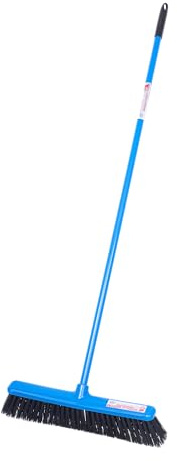 Red Gorilla Broom Sweeping Brush Hard Bristles Wide 50cm Head Weather Resistant for Indoors Outdoors 1.5m Long (Blue)