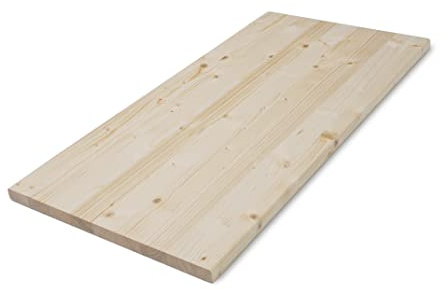 Tablero de Madera Natural de Pino Abeto, sin Tratamiento, en Grosor de 18 mm. Y Largos Disponibles de: 620-820 - 1250-1620 mm. para Muebles, decoración, Manualidades (1620x600x18 mm)