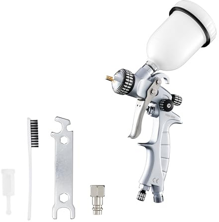 BenBow Lackierpistole PK60 HVLP MINI 0,5 mm Düse + 100 ml Fließbecher – ideal für Autolackierung, Heimwerker, DIY-Projekte – hochwertige Sprühqualität – Druckluft-Spritzpistole