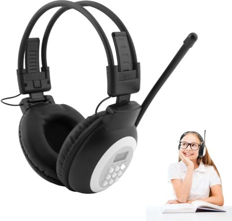 Faderr FM Radio Headphones with LCD Display Noise Reduction Ear Muffs Headset with Reception Radio for Walking, Jogging, Daily Works Headphone Radio, FM Stereo Headset Radio Receiver(Black)