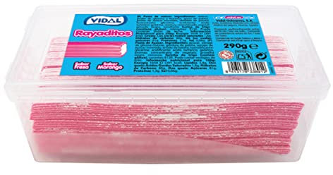 VIDAL regaliz rayaditos sabor fresa y nata caja 290 gr