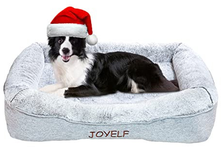 JOYELF Memory Foam Dog Bed Large Orthopedic Pet Bed with Washable Cover, Independent Mat Design with Free Waterproof Liner Included