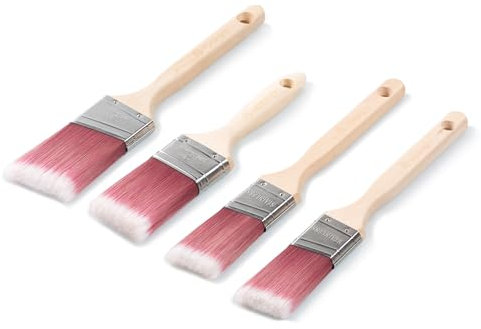 VOOMEY Malerpinsel für Wände - 4er Pack, Kleiner Malerpinsel, Pinsel zum Malen, für Wände, Möbel, Zierleisten.