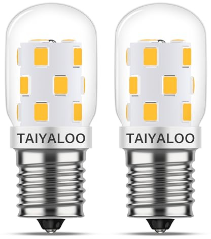 LED Microwave Light Bulbs Under Hood 40W Equivalent, E17 LED Bulb Dimmable for Stove Top, Refrigerator, Appliance, Range Hood, 4000K Natural White, 120V 3W 380LM, E17 Intermediate Base, Pack of 2