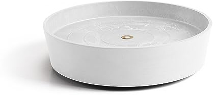 Ecopots Sottovaso arrotolabile per vaso di fiori Amsterdam, colore bianco chiaro, diametro interno 31 cm, esterno 34 cm, rotondo, con ruote per vaso di piante, per interni ed esterni