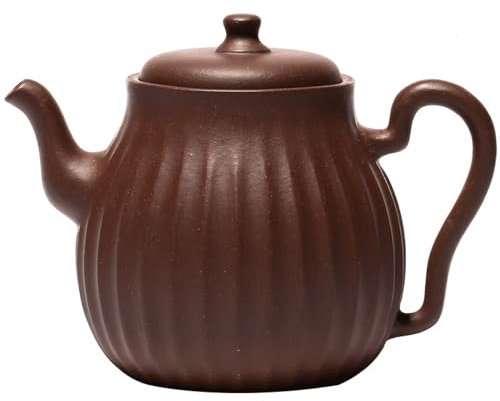 Bollitore Teiera Teiere Teiera per set da tè per la casa, vaso rotondo alto con motivo broccato viola Yixing in terracotta viola