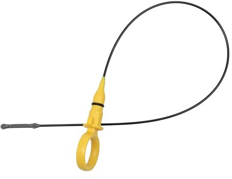 A ABSOPRO Engine Oil Dipstick No.04L115611F Oil Level Dip Stick Double Hole Indicator for Audi A3 1.6 TDI 2012-2015 Plastic Metal Yellow Silver Tone