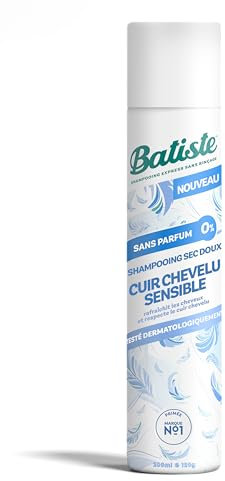 Batiste Shampooing Sec, Cuir Chevelu Sensible Sans Parfum, Testé Dermatologiquement, Respecte le Cuir Chevelu, Sans Rinçage, Formule Légère pour des Cheveux Rafraîchis, 200ml