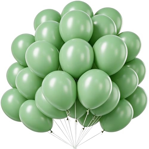 UDRKFOPK Gröna ballonger 100 st 10 tum latexballonger födelsedag födelsedag bröllop baby shower festival årsdag