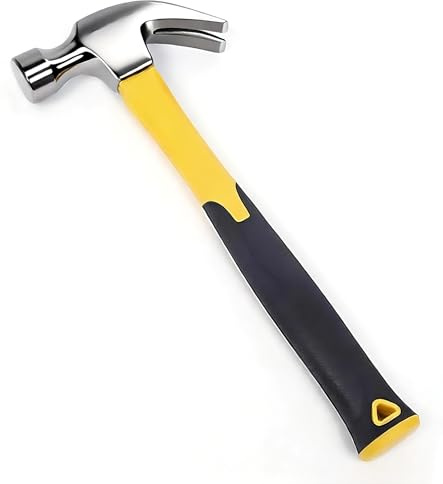 BJDSI 500g di Martello Carpentiere,Rinforzato,Lucidato Interamente,Manico in Plastica Antivibrante.