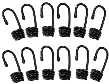 BOYANDM Lot de 12 crochets en acier revêtus à usage multiple pour cordons élastiques en extérieur et agriculture automobile