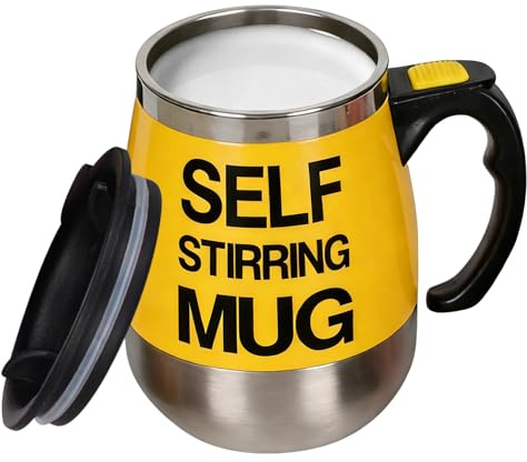 Ahuuen Taza De Café Con Agitación Automática | Acero Inoxidable Con Funcionamiento A Pilas | Taza De Café Eléctrica De Autoagitación | Para Té Bebida de Avena Polvo Hogar Oficina Viaje Escuela