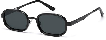 SOJOS Trendy Rectangle Polarized Sunglasses for Women Men,Retro Square Shades Chic Sun Glasses SJ1291 Black