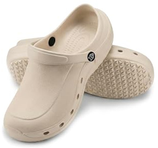 ESTRO Zuecos Sanitarios Mujer Goma - Unisexo Zapatillas Casa Verano Hombre Zuecos Mujer Goma Ligero F92 (38 EU, Beige)