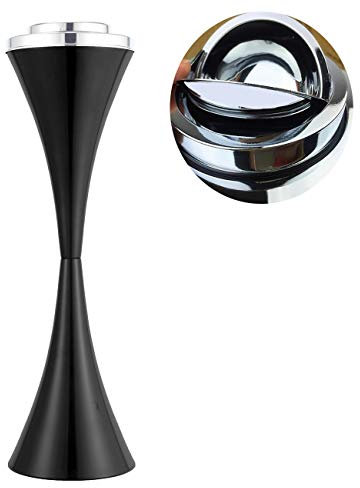 Dyna-Living Floor Standing Ashtray Receptacle Stainless Steel Cigarette Ashtray for Home Office Indoor Outdoor (Black)