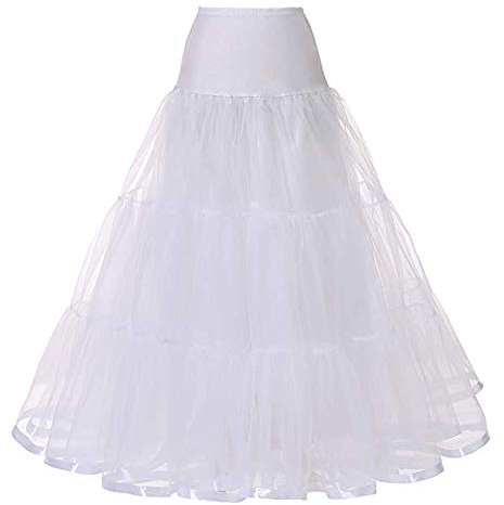 Verve Jelly Petticoat Women Underskirt Bridal Wedding Dress Gown Floor Length Wedding Petticoat Long Underskirt for Formal Dress White Small/Medium