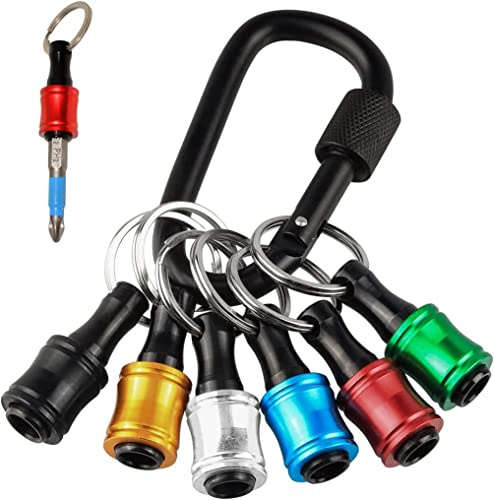 Treki 6pcs Soporte para Destornillador Hexagonal Llavero de Vástago Hexagonal 1/4 pulgadas Mango de Repuesto para Destornilladors Adaptador de Tornillo de Liberación Rápida para Puntas Destornillador