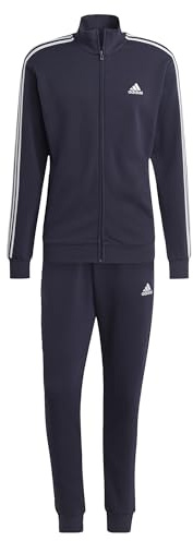 adidas Uomo Basic 3-Stripes French Terry Track Suit, Legend Ink, M