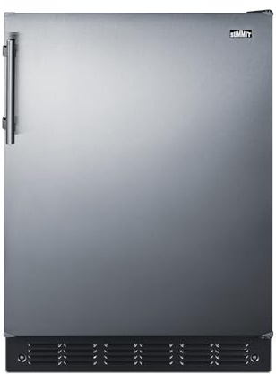 Summit 24 Refrigerator-Freezer, Peak24 Undercounter Fridge, 5.0 cu.ft. Capacity, Stainless Steel/Black- CT66BK2SS