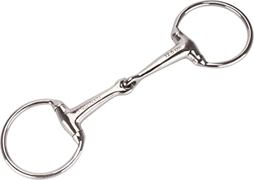 Equinate Mors à tête d'olive en Acier Inoxydable 16 mm Facilement cassé 14,5 cm – Mors Anatomique respectueux de la Bouche avec Action Douce – Indication de la Taille gravée au Laser