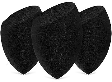 3 Stück Kleiner Mini-Make-Up-Schwamm Schönheitsei Beauty Puderquaste Foundation Concealer Kosmetik Professionelles Make-Up-Tool (Schwarz)
