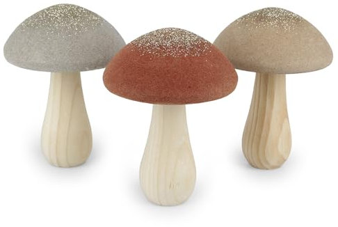 Zelda Bomboniere Pilz Holz Glitter 3 Stück Dekoration Komposition Frühling Ostern