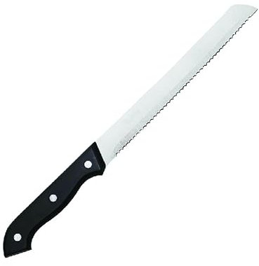 PARENCE.- Coltello da pane/coltello da cucina in acciaio inossidabile con bordo seghettato e manico ergonomico -18cm