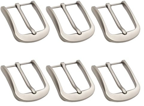 Sporgo 6 Stück Gürtelschnalle Herren: 40 mm Klassische Gürtelschnalle Gürtelschnallen für Herren Einzackige Quadratische Gürtelschnallen, für Männer Frauen Gürtelschnallen zum Wechseln