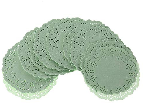 Doyleys 3.5'' Colored Flower Lace Round Paper Doilies - Placemat & Table Mats Set of 6, Wedding & Birthday Tableware Decoration, 100pcs Coasters