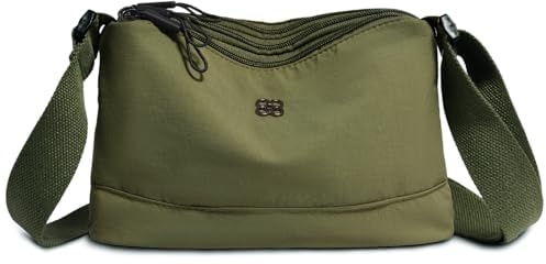 cotwoco Umhängetasche Damen Klein – Crossbody Bag Damen Wasserdicht Nylon Handtasche Damen Klein,Leichte Schultertasche Verstellbarer Breitem Freizeit Messenger Bag für Einkaufen, Reisen 4 fächern