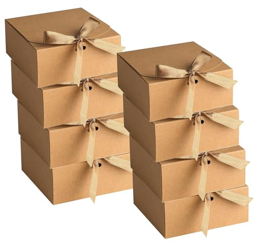 Goomp Presentask med lock, 10 st 31 x 25 x 8 cm presentlådor för bröllopspresenter, födelsedagspresent, hopfällbar, julförpackning, choklad, cupcake, hantverk